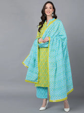 Women Cotton Blend Printed Kurta Palazzos